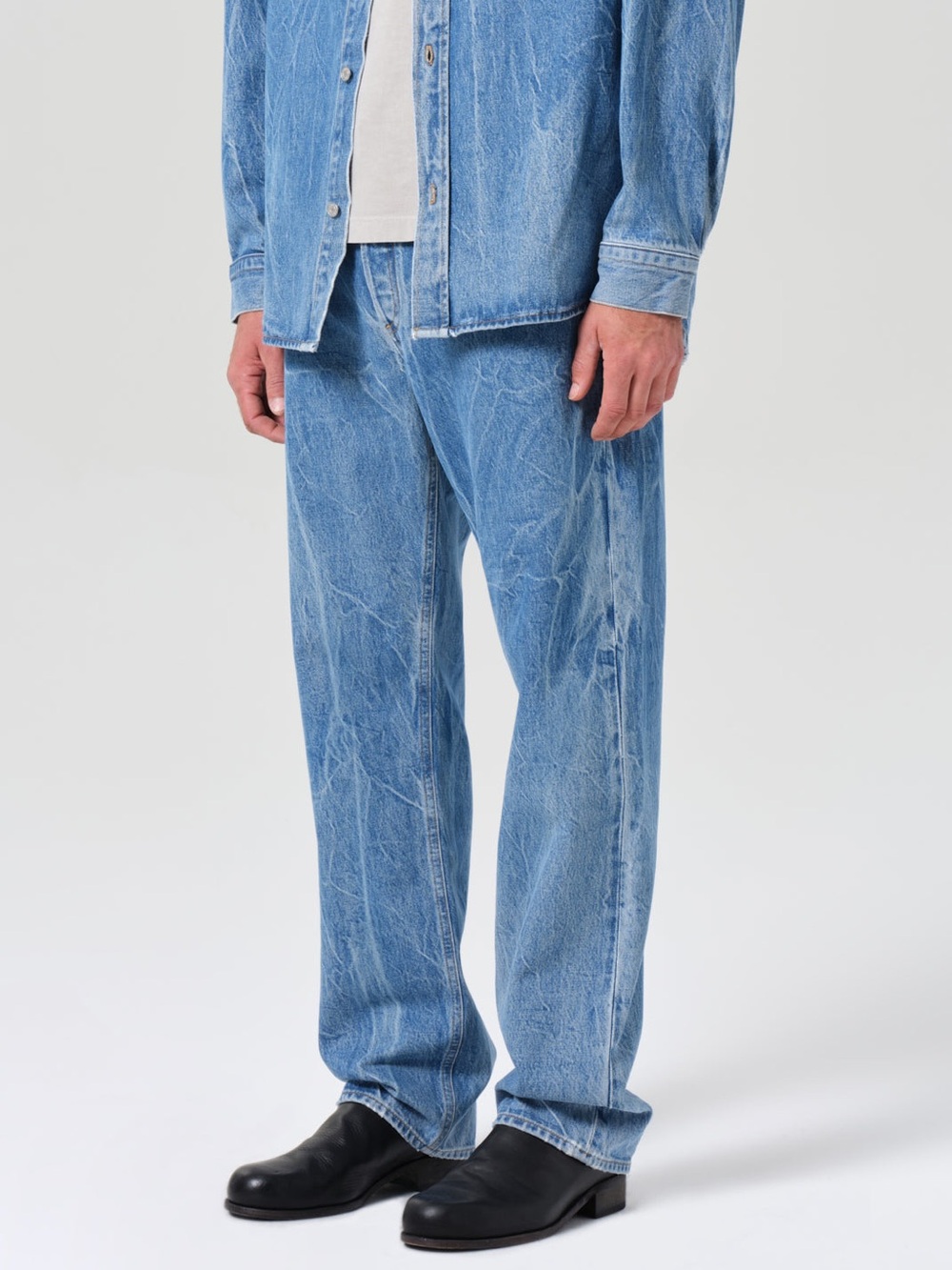 NWOT AGOLDE Mens 90's Jeans in Twist medium wash straight leg relaxed fit 31X32